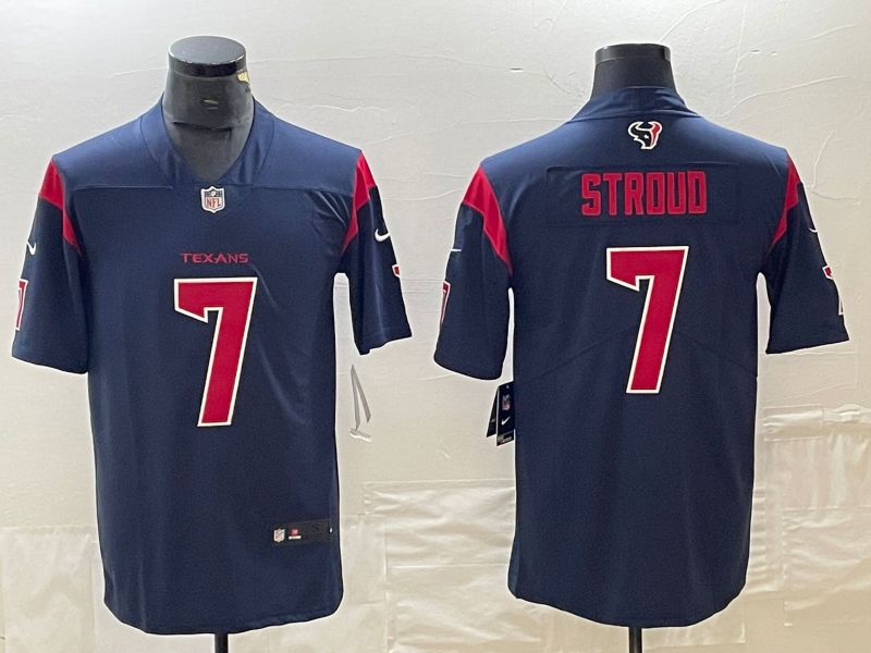 Men Houston Texans 7 Stroud Blue New Nike Vapor Untouchable Limited NFL Jersey